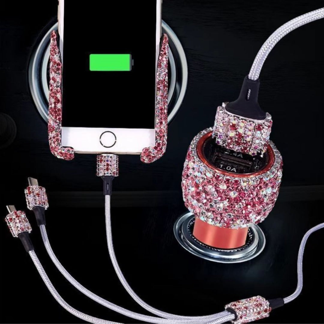 Ensemble de recharge pour voiture avec strass