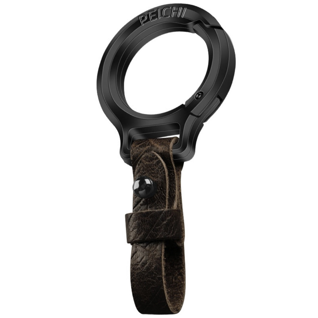 Porte-clés en cuir de vachette pleine fleur et alliage de zinc