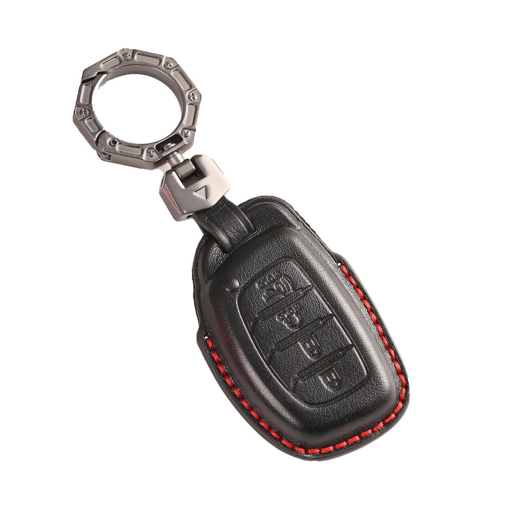 Carsine Hyundai Leather Car Key Cover 4 Button Black / 4 Button-A