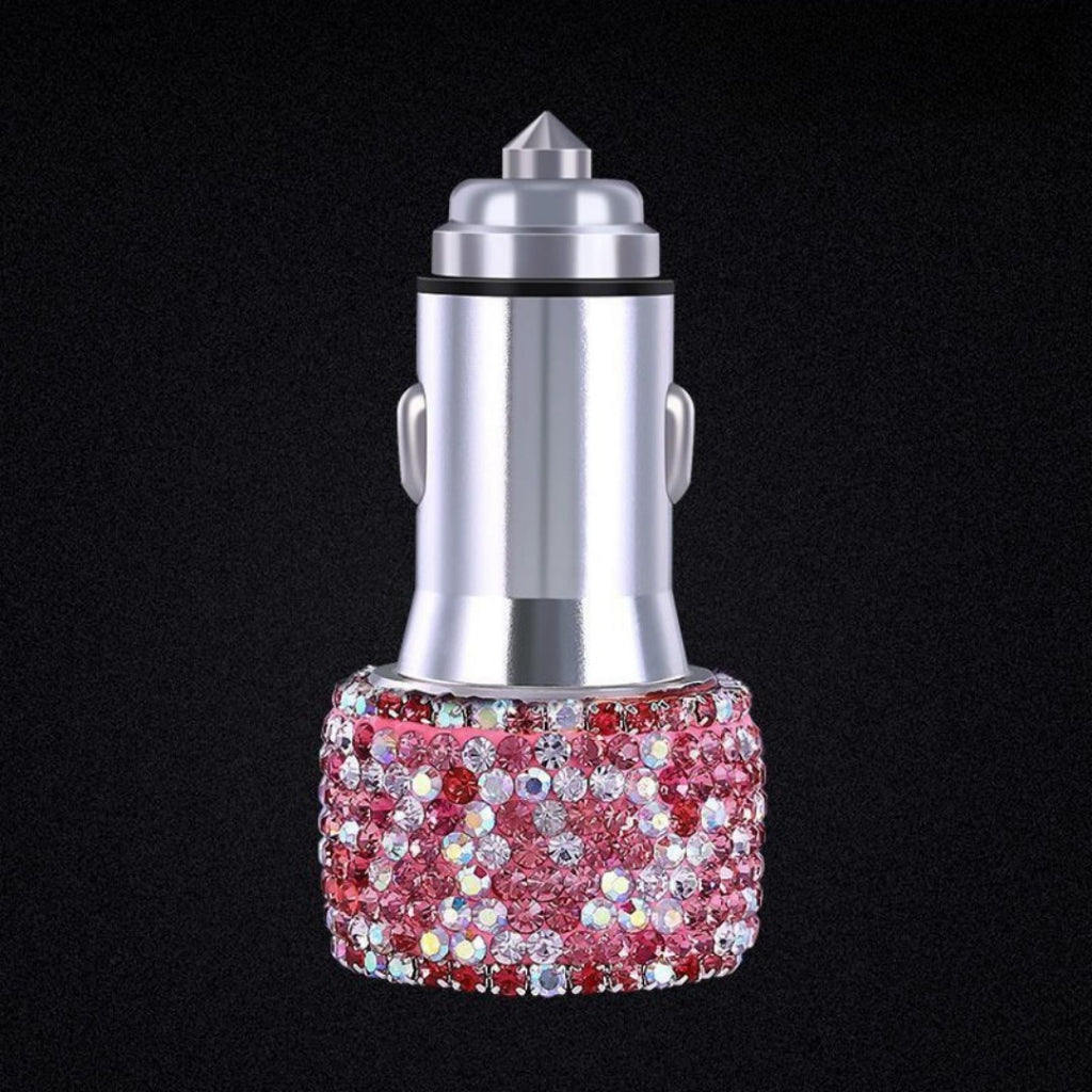 Car Rhinestone Charging Set
