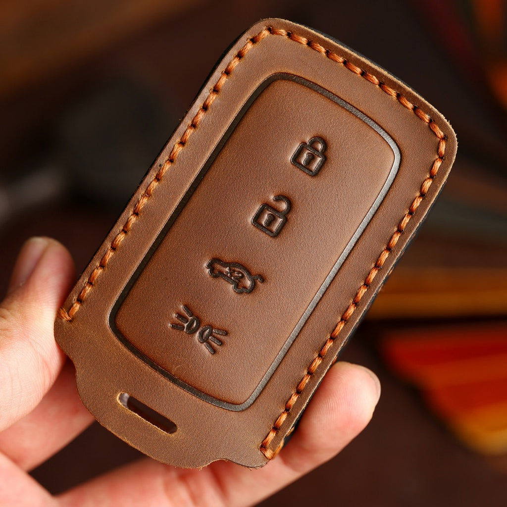 Carsine Maserati Leather Car Key Cover Black