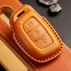 Carsine Hyundai Leather Car Key Cover 4 Button Black / 4 Button-A