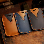 Carsine Cadillac Leather Car Key Cover 4,5 Button Black / 5 Button