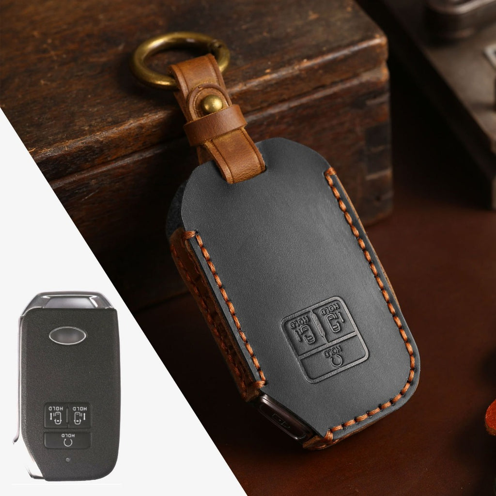 Carsine Kia Carnival Leather Car Key Cover Black