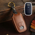 Carsine Toyota Yaris Leather Car Key Cover 2,3 Button Brown / 2 Button