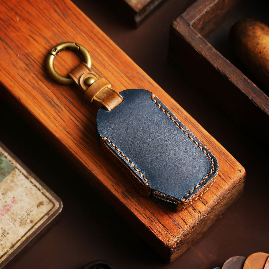 Étui de clé de voiture en cuir Kia