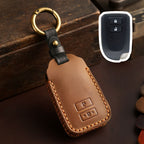 Carsine Toyota Yaris Vios Leather Car Key Cover 2,3 Button Brown / 2 Button