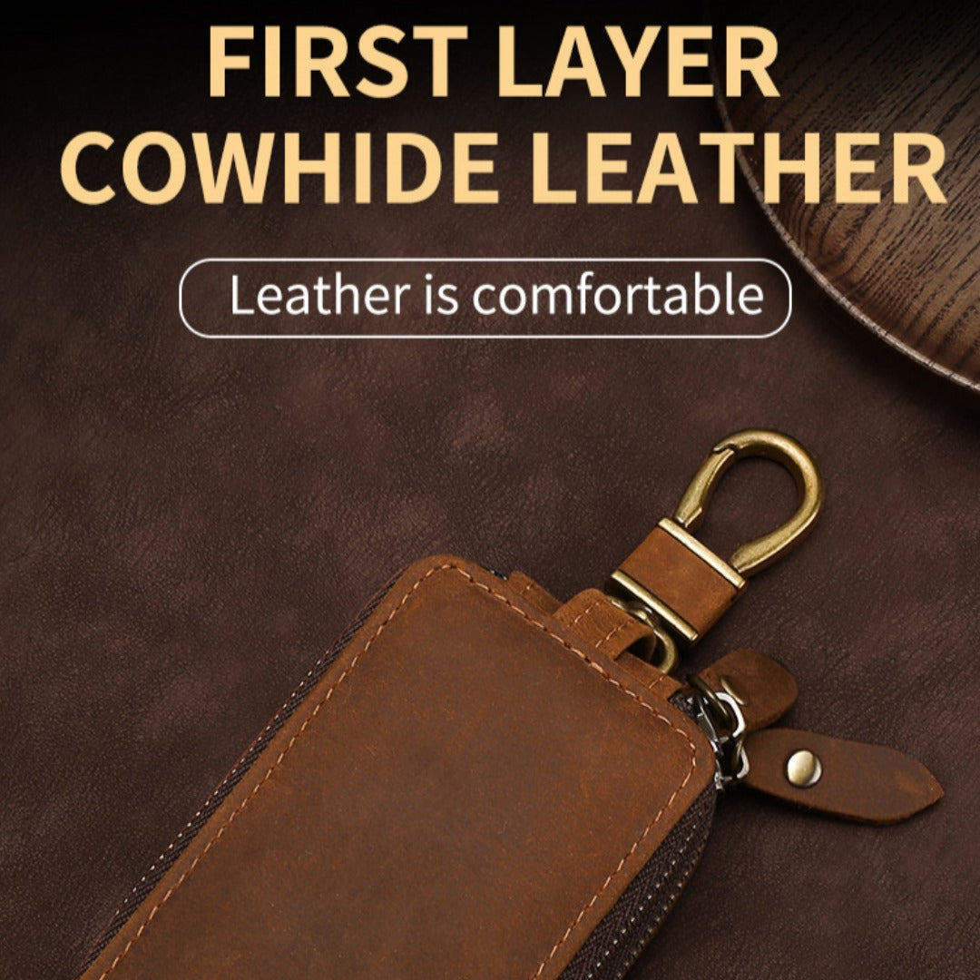 Étui universel en cuir double couche pour clés de voiture, compatible avec tous les modèles