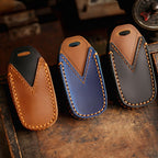 Carsine Ford Leather Car Key Cover 3 Button Black