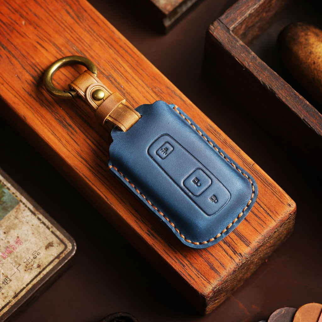 Toyota Crown Autoschlüsselhülle aus Leder mit 3 Tasten