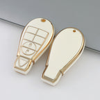 Carsine Jeep Dodge Chrysler Car Key Case Golden Edge White / Key case