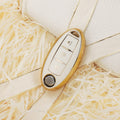 Carsine Nissan Car Key Case Golden Edge White / C / Key case