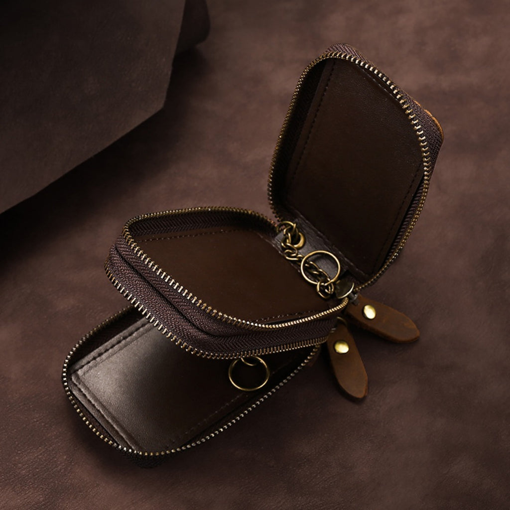 Universelle doppellagige Autoschlüsseltasche aus Leder, passend für alle Modelle