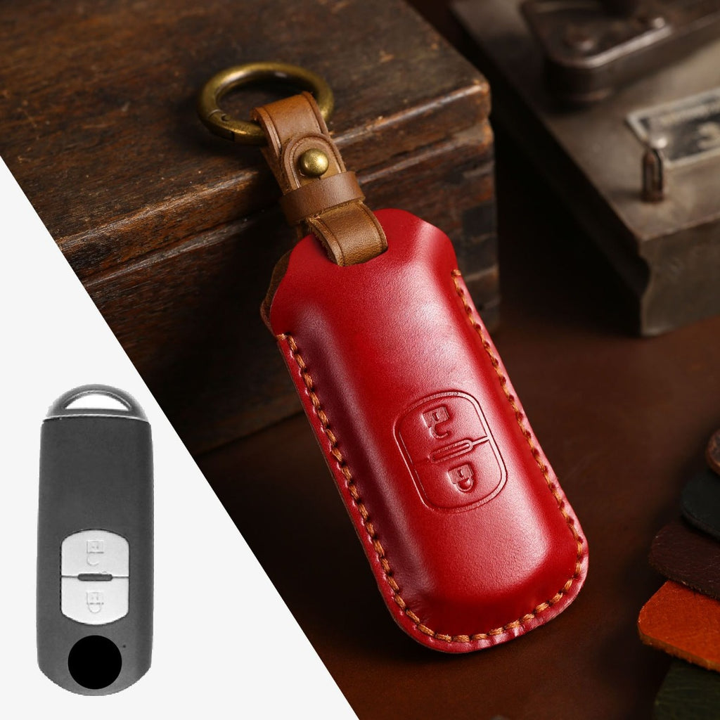 Étui de clé de voiture en cuir Mazda Angkesaila CX4 CX5 CX8 CX9 CX30 Atez 2,3 boutons