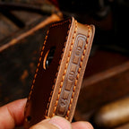 Carsine Volvo XC60 XC90 S60 Leather Car Key Cover Black