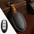Carsine Nissan X-Trail Qashqai Tiida Teana Sylphy Leather Car Key Cover 2,3,4 Button Black / 2 Button