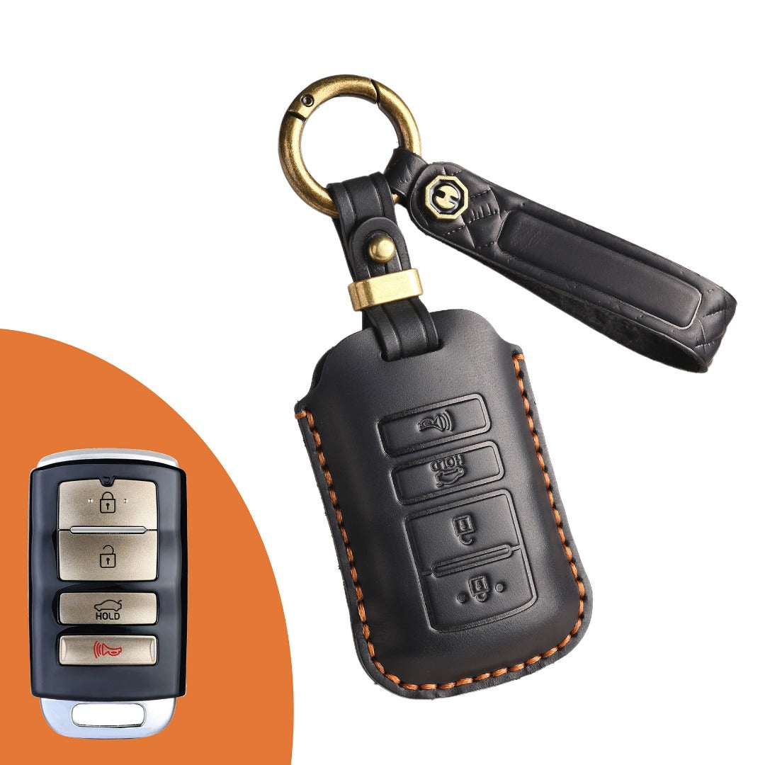 Carsine Kia K9 Leather Car Key Cover Black