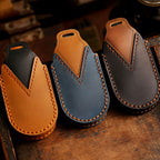 Étui de clé de voiture en cuir Mercedes-Benz à 3 boutons