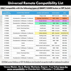 Carsine Universal Garage Remotes for LiftMaster, Chamberlain, Genie, Linear | Replaces Clicker KLIK1U, 375UT, 375LM | Operates 2 Doors or Gates, Dip Switch & Learn Button Ready Grey / 2 PCS