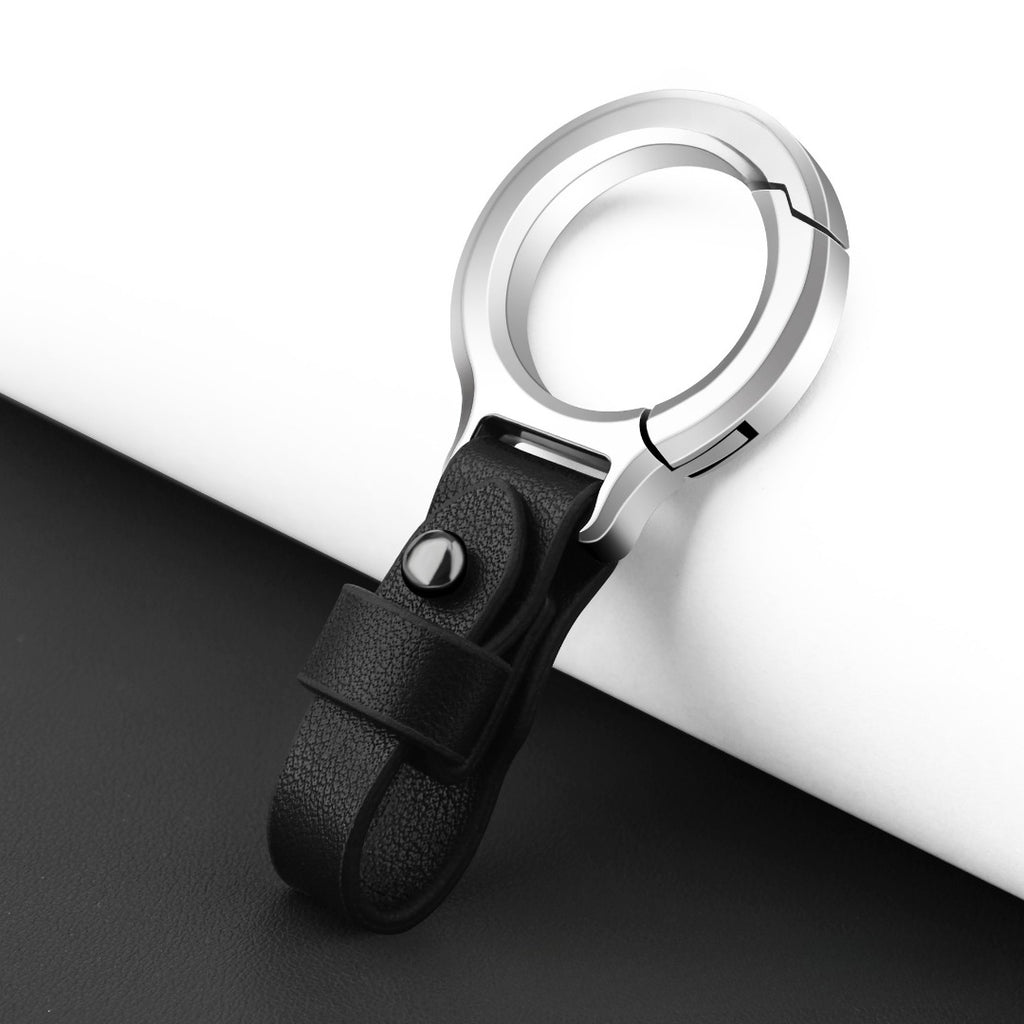 Porte-clés en cuir de vachette pleine fleur et alliage de zinc