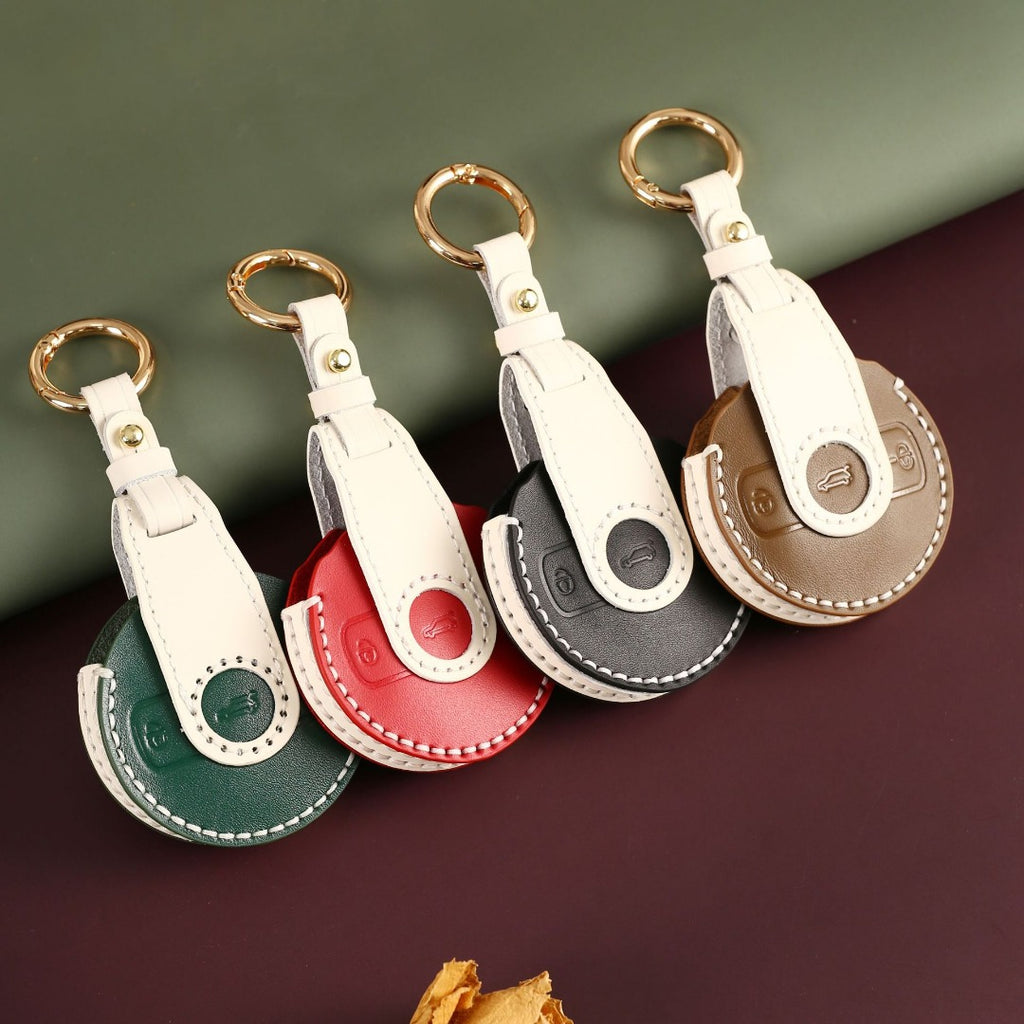 Carsine Mercedes Benz SMART Leather Car Key Cover Black