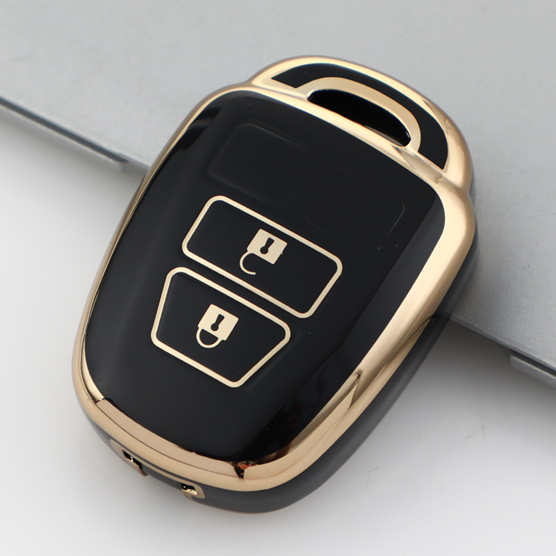 Carsine Toyota Car Key Case Golden Edge Black / Key case