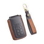 Carsine Acura MDX CDX RDX TLX Leather Car Key Cover Black
