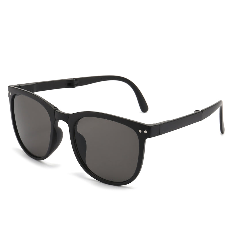 Carsine women's folding air cushion sunglasses black+gray