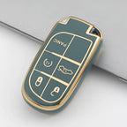 Carsine Jeep Dodge Chrysler Car Key Case Golden Edge Type D / Grey / Key case