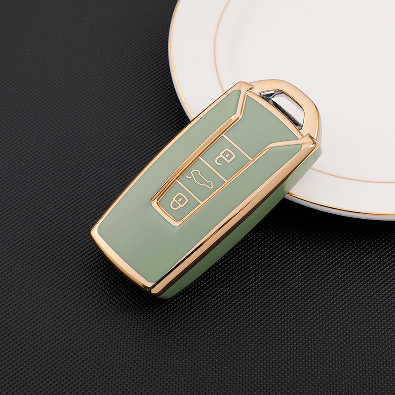 Carsine Volkswagen Car Key Case Golden Edge Green / Key case