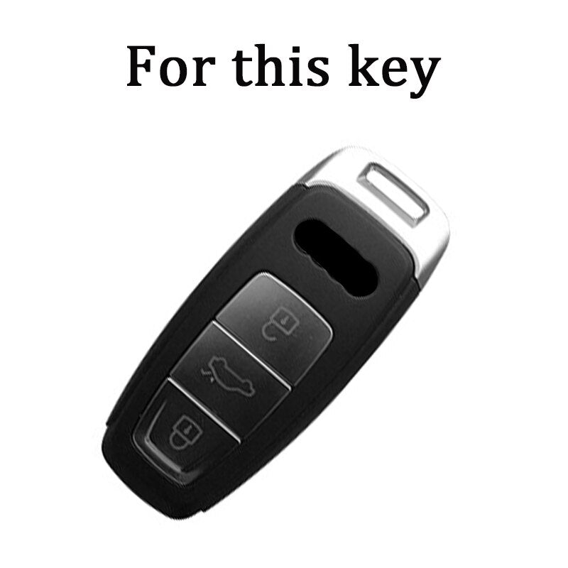 Carsine Audi Car Key Cover Silver Edge