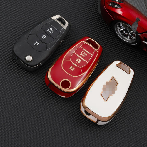 Carsine Chevrolet Holden Car Key Case Golden Edge White / Key case